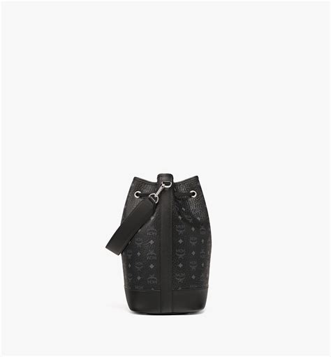 Large Dessau Drawstring Bag in Visetos Black .